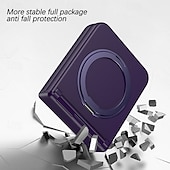 cheap Samsung Cases-Phone Case For Samsung Galaxy Z Flip 6 Z Flip 5 Z Flip 4 Z Flip 3 Back Cover with Stand Holder Magnetic Support Wireless Charging Retro TPU PC