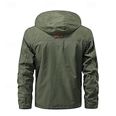 economico giacca sportiva-Per uomo Giubbino da escursione Giacca tattica Giacca a vento Sportivo Campeggio e hiking Impermeabile Antivento Design staccabile Primavera &amp; Autunno Tinta unica Attivo Con cappuccio Standard Nero