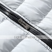 preiswerte Herren Steppweste-Herren Puffer Weste Weste Täglich Verabredung Urlaub Modisch Brautkleider schlicht Herbst Winter Tasche Polyester warm halten Komfortabel Glatt Gesteppt Reisverschluss Ständer Regular Fit Schwarz
