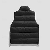 economico Gilet-Per uomo Smanicato Gilet imbottito Gilet Giornaliero Appuntamento Da mare Di tendenza Informale Autunno inverno Tasche Poliestere Tenere al caldo Comodo Liscio Cerniera Colletto alla coreana Standard