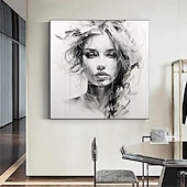 preiswerte Gemälde mit Menschen-handgemachte abstrakte Spachtel Gesichtsmalerei Wandkunst handgemachte strukturierte Gesicht von Mädchen Malerei handgemalte figurative Ölgemälde Wandkunst Gesicht Ölgemälde Wand dekorative Malerei