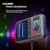 economico Lettori multimediali per auto-trasmettitore fm bluetooth per auto adattatore bluetooth per auto wireless con schermo a colori supporto qc3.0 ricarica rapida chiamata vivavoce lettore musicale mp3 bassi &amp;scheda tf tre booster