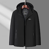 economico Giubbotti e cappotti da uomo-Per uomo Cappotto invernale Lungo Inverno Tinta unita / tinta unita Informale Standard Nero Blu scuro Giacca