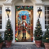 olcso Karácsonyi ajtóburkolatok-karácsonyi ajtódíszek ajtóhuzatok karácsonyi diótörő ajtó kárpit ajtófüggöny dekoráció háttér beltéri/kültéri ajtó transzparens bejárati ajtóhoz parasztház ünnepi parti dekorációs kellékek