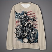 cheap Men&#039;s 3D Sweatshirts-Men&#039;s Graphic Motorcycle Sweatshirts Golf Pullover Sweatshirt Long Sleeve Sweatshirt Hooded Vacation Cool Daily Print Vacation Sports Outdoor Going out Printing Winter Spring &amp;  Fall