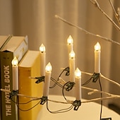cheap Battery String Lights-Festive LED Candle Light String Warm White Battery-Powered Clip-On For Easy Hanging Perfect For Christmas Tree &amp; Holiday Decor