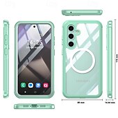 cheap Samsung Cases-Phone Case For S24 FE S25 Ultra Back Cover Magnetic Support Wireless Charging Shockproof Retro TPU Acrylic