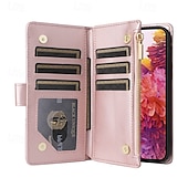 levne Pouzdra pro Samsung-telefon Carcasă Pro S24 S23 S22 S21 Ultra Plus S24 FE S21 FE A55 A35 A25 A15 5G A54 A34 A14 A73 A53 A33 A23 A13 S25 Ultra Zadní kryt se stojánkem Zip s Lanyardem Retro TPU PU kůže