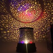 billige Projektorlys og laserprojektor-stjernehimmel projeksjonslampe led fargerik nattlys atmosfære romantisk kreativ gave knapp type tørr batteri type batteri levering inkluderer ikke