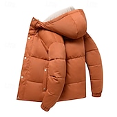 baratos Blusões e Parkas para Homem-Homens Casaco de inverno Casaco puffer Acolchoado Casaco com capuz Com Capuz Outono &amp; inverno Cor Sólida / Simples Lazer Com Capuz Curto Adamascado Preto Amarelo Azul Céu Cinzento Casaco