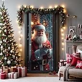 baratos Capas para portas de Natal-decorações de porta de natal capas de porta natal papai noel em pé porta tapeçaria cortina de porta decoração pano de fundo porta banner para porta da frente fazenda festa de fim de ano decoração