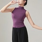 お買い得  ダンス練習着-アクティブウェア ベスト ピュアカラー スプライシング 女性用 性能 訓練 長袖 ハイウエスト ポリエステル