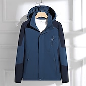 cheap Fleece &amp; 3 in 1 Jackets-Men&#039;s Hoodie Jacket Outdoor Jacket Hiking Jacket Winter Outdoor Waterproof Breathable Soft Detachable Cap Jacket Full Length Visible Zipper Fishing Climbing Beach Dark Brown Dark Grey Navy Black Ivory
