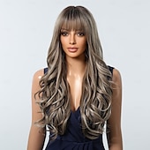 voordelige Synthetische trendy pruiken-Synthetische pruiken Uniformen carrière Kostuums Prinses Gekruld Golvend Middelste stuk Gelaagd kapsel Met pony Machinegemaakt Pruik 66.0 cm sepia Synthetisch haar Dames Cosplay Feest Modieus Bruin