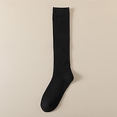 abordables calcetines caseros-Calcetines de pantorrilla de otoño e invierno ligeramente comprimidos, estilo de mujer, medias negras cálidas que combinan con todo, calcetines hasta la rodilla de otoño