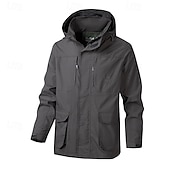 ieftine Fleece și jachete 3 în 1-Bărbați Jachetă Softshell Μπουφάν πεζοπορίας În aer liber Rezistent la Vânt Rezistent la Apă Jachetă de vânt Voiaj Kaki Albastru Închis Gri