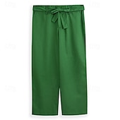 ieftine Vacanţă-Bărbați Pantaloni de in Pantaloni Pantaloni de vară Cordon Talie elastică Picior drept Simplu Confort Respirabil Lungime totală În aer liber Zilnic Plajă Modă Șic Stradă Negru Alb