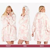 cheap Wearable Blanket-Wearable Blanket Hoodie for Women Men Kids, Oversized Hooded Blanket, Super Warm Soft Sherpa Blanket Sweatshirt, Peach Tie-Dye