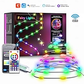 abordables Lumières intelligentes-Lampe LED intelligente Tuya contrôle par point intelligent lumière en cuir lumière de Noël étanche IP68 contrôlée par WiFi guirlande lumineuse LED colorée alimentation USB avec télécommande
