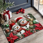 billige juletepper og matter-julepynt dørmatte snømann kjøkkenmatte gulvmatte sklisikre teppe oljetett teppe innendørs utendørs matte soveromsdekor baderomsmatte inngangsteppe