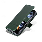 baratos Capa Samsung-telefone Capinha Para Dobra Z 7 Dobra Z 6 Z Fold 5 Z Fold 4 Z Fold 3 Capa traseira Com Suporte Magnética Slot para cartão Retro Couro PU
