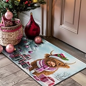 billiga julmattor och julmattor-juldekoration dörrmatta xmas highland cattle köksmatta golvmatta halkfri matta oljesäker matta inomhus utomhusmatta sovrumsinredning badrumsmatta entrématta