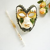 preiswerte Maske-Halloween Maske Venezianische Maske Maske am Stiel Karnevalsmaske Erwachsene Unisex Halloween Karneval Party-Abendmode Maskerade Abschlussball Einfache Halloween-Kostüme Verkleiden