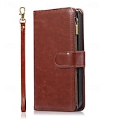 cheap iPhone Cases-Phone Case For iPhone 16 Pro Max Plus iPhone 15 Pro Max Plus iPhone 14 13 12 11 Pro Max Mini SE X XR XS Max 8 7 Plus Back Cover with Stand Holder Zipper with Wrist Strap Retro TPU PU Leather