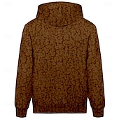 baratos moletons 3d masculinos-Homens Alpaca Moletom Moletons Moletom Manga Longa Moletom com capuz Com Capuz Moda Impressão 3D Marron Bolsos Impressão 3D Outono Inverno Designer
