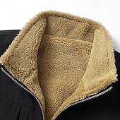 billiga Gilets-Herr Fleeceväst Väst Gilet Dagligen Datum Semester Mode Ledigt Höst vinter Ficka Polyester Håller värmen Bekväm Slät Dragkedja Hög krage Normal Svart Gul Kaki Mörkgrå Väst