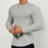 economico T-shirt e Canottiere da Corsa-Per uomo Maglia Atletica Maglia da palestra Camicia fitness Camicia a compressione imbottita Manica lunga Maglietta Informale Athleisure Autunno Traspirante Morbido Allenamento in palestra Corsa