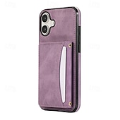 economico Cover per iPhone-telefono Custodia Per iPhone 16 Pro Max Plus iPhone 15 Pro Max Plus iPhone 14 13 12 11 Pro Max Plus Mini SE Per retro Con supporto Slot per schede Resistente agli urti Retrò TPU pelle sintetica