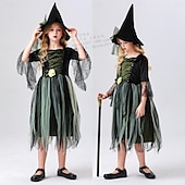 levne Dětské kostýmy-Čerodějnice Valpuržina noc Šaty Cosplay kostým Dětské Dívčí cosplay Výkon Párty předvečer Všech svatých Karneval Plesová maškaráda Mardi Gras Jednoduchý karnevalový kostým