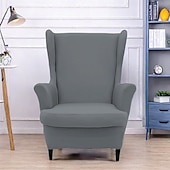 cheap Armchair Cover &amp; Armless Chair Cover-Wingback Chair Cover with Striped Geometric Print Polyester Slipcover Stretchy and Durable Furniture Protector Modern Stylish Chair Cover for Living Room Decor