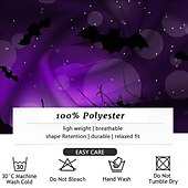 お買い得  ハロウィンシャツ-Halloween カボチャ コウモリ カジュアル ビジネスカジュアル 男性用 ボタンアップシャツ 長袖 パーティー カジュアル 秋 冬 春夏 シャツカラー ボタンアップ 3Dプリント 薄手 パープル ポリエステル