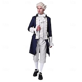 preiswerte Outfits-Retro Vintage Rokoko Viktorianisch Hose Hemd Trenchcoat Gentleman Kostüm Herren königlich Halloween Karneval Maskerade Leistung Party Karneval von Venedig Erwachsene Mantel Weste Hemd Ganzjahres