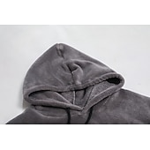 economico felpe con cappuccio da uomo di base-Per uomo Felpa con cappuccio Felpa con cappuccio in pile Nero Marrone Grigio Con cappuccio Liscio Tasche Sportivo Giornaliero Per eventi Streetwear Fantastico Informale Inverno Primavera &amp; Autunno