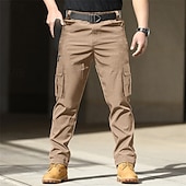 voordelige Cargobroeken-Voor heren Cargohosen Broek Elastische taille Zak met rits Recht been Effen Comfort Zacht Volledige lengte Buiten Dagelijks Uitgaan Modieus Streetwear Zwart blauw