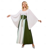 levne Šaty-Retro Středověké Renesanční Šaty Šaty inspirované Regency Ren Faire Elf Viking Elfí Dámské Keltské Pirát Fantazie předvečer Všech svatých Karneval Plesová maškaráda Párty LARP Ren Faire Dospělé Šaty