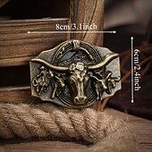 cheap Men&#039;s Belt-Men&#039;s Belt Buckle Buckle Silver Bronze Alloy Vintage Style Retro Vintage Cow Daily Religious Celebrations