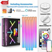 voordelige Slimme lampen-LED Slimme Lamp Tuya Slimme Wifi Kleurrijke Splicing Lamp DIY Binnenwand Sfeerlamp Draadloze Bluetooth LED Creatieve Ophaal Quantum Licht Koppeling Inductie 6/9/12 Packs
