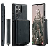 お買い得  サムスン用ケース-電話 ケース 用途 サムスンのギャラクシー S24 Ultra Plus S24 FE S23 S22 S21 S20 Ultra Plus FE A55 A35 A25 A15 5G A54 A34 A14 A73 A53 A33 A23 A13 A72 A52 A32 A22 A12 S25ウルトラ バックカバー スタンド付き 取り外し可 磁石バックル レトロ風 TPU PC PUレザー