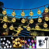 cheap Solar String Lights-Elegant Wedding Reception Party Solar Bubble Ball Light String Halloween Christmas Wedding Party Atmosphere Decoration Light String 5M-20Leds/7M-50Leds/12M-100Leds