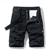 economico Classico-Per uomo Pantaloncini cargo Shorts Pantaloncini Estivi Multi-tasche Bottonato Tasca con Patta Semplice Comodità Indossabile Lunghezza al ginocchio All&#039;aperto Sport Quotidiano Moda Casual Nero Blu