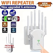 halpa Langattomat reitittimet-wifi-laajennus wifi-vahvistin 6 kertaa vahvempi 300 Mbps wifi 2.485ghz kaksikaistainen vahva wifi-signaalin läpäisy 35 laitetta 4 tilaa 1-napautusasetukset 6 antennia 360 täysi peitto Ethernet-portti