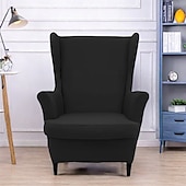 cheap Armchair Cover &amp; Armless Chair Cover-Wingback Chair Cover with Striped Geometric Print Polyester Slipcover Stretchy and Durable Furniture Protector Modern Stylish Chair Cover for Living Room Decor