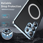 رخيصةأون جراب سامسونج-هاتف غطاء من أجل سامسونج جالاكسي S24 S23 S22 S21 Ultra Plus S21 FE اس 25 الترا حالة الامتزاز المغناطيسي مع ماجسيف حامي عدسة الكاميرا دعم الشحن اللاسلكي ضد الصدمات أكريليك سبائك الألومنيوم