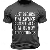abordables T-shirt graphique pour hommes-Homme Drôle impression de lettre T-shirt 100% Coton Manche Courte Graphique Chemise Noir Gris foncé Bleu de minuit T-shirt confortable Rue Sport en Plein Air Vêtements de créateurs de mode