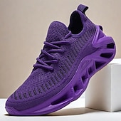 baratos Ténis para Homem-tênis de corrida flyknit respirável vermelho masculino com sola acolchoada leve – ideal para treinos e uso diário