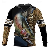 abordables Motif 3D-Homme Graphic Poissons Sweat à capuche Sweats à Capuche Sweat-shirt Sweat à capuche manche longue Sweat à capuche Capuche Vêtement de rue 3D effet Sport &amp; Loisir du quotidien Noir Bleu Roi Imprimer